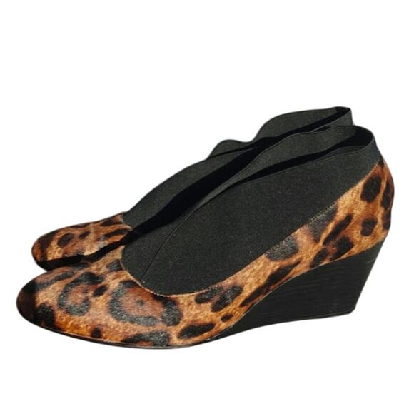 Animal print Taryn Rose Wedge round pumps sz 10.5 - Picture 3 of 8